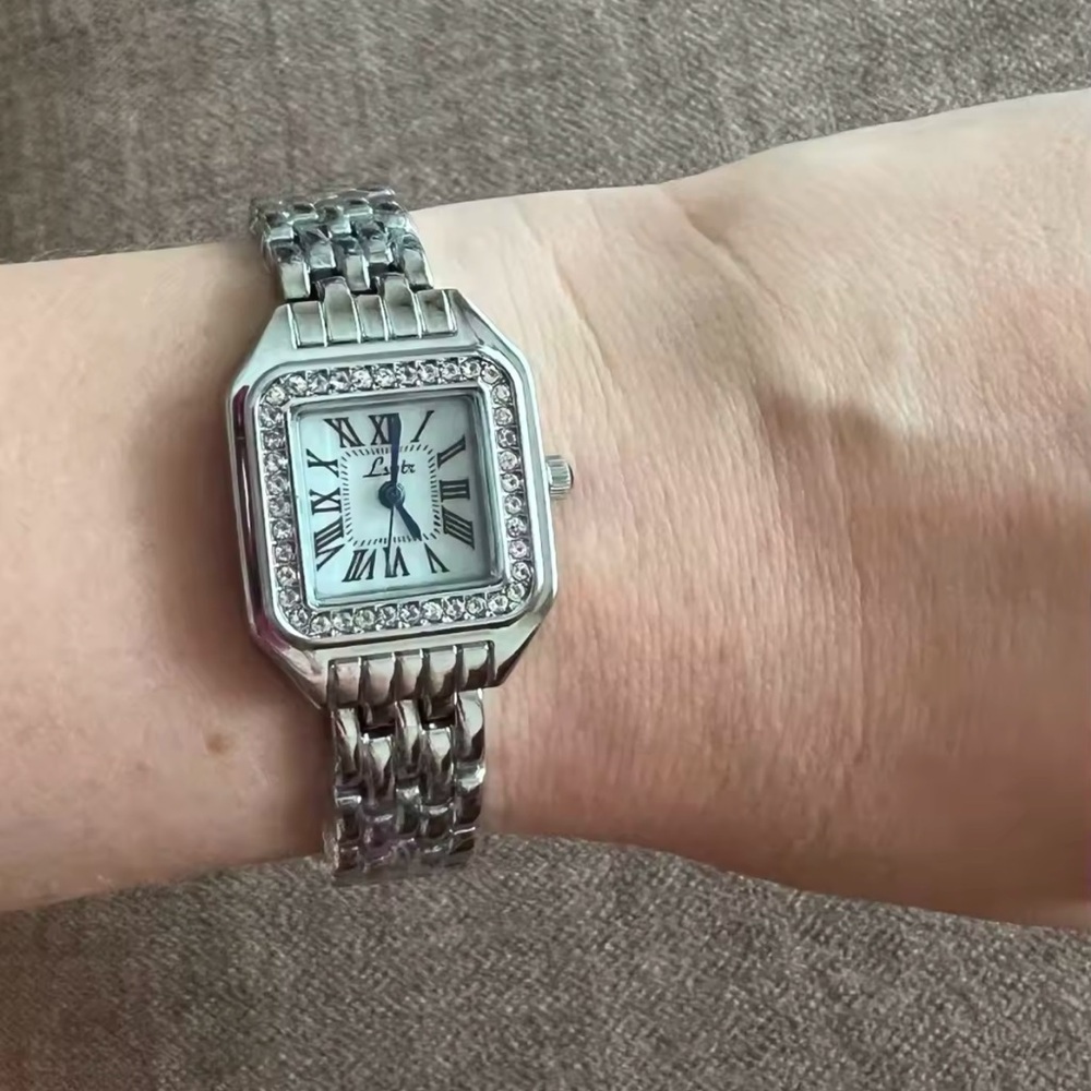 Panthere Classic Crystal Stainless Steel Watch with Diamond Accents